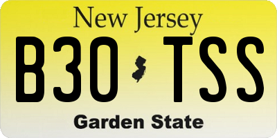 NJ license plate B30TSS