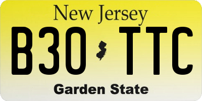 NJ license plate B30TTC