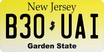 NJ license plate B30UAI