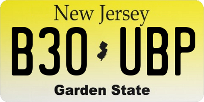 NJ license plate B30UBP