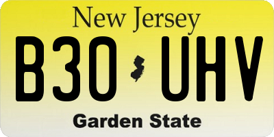 NJ license plate B30UHV