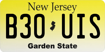 NJ license plate B30UIS