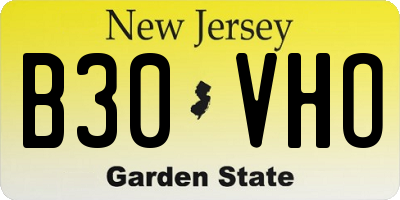 NJ license plate B30VHO