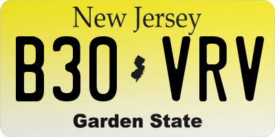 NJ license plate B30VRV