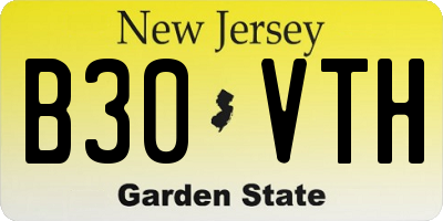 NJ license plate B30VTH