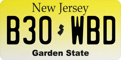 NJ license plate B30WBD