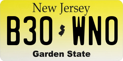 NJ license plate B30WNO