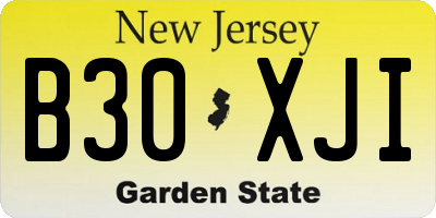 NJ license plate B30XJI