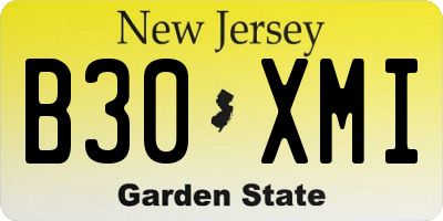 NJ license plate B30XMI