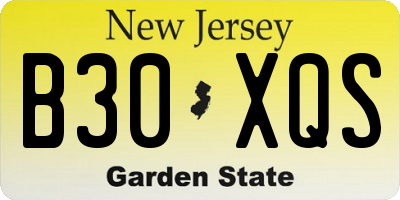 NJ license plate B30XQS