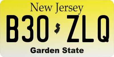NJ license plate B30ZLQ