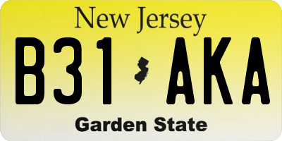 NJ license plate B31AKA