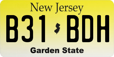 NJ license plate B31BDH