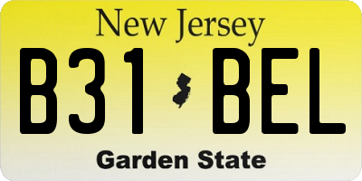 NJ license plate B31BEL