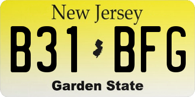 NJ license plate B31BFG
