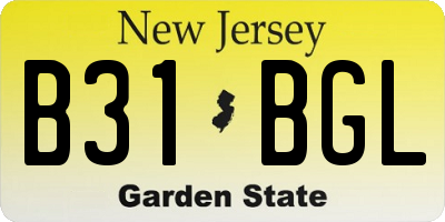 NJ license plate B31BGL