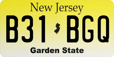NJ license plate B31BGQ