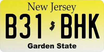 NJ license plate B31BHK