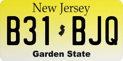 NJ license plate B31BJQ