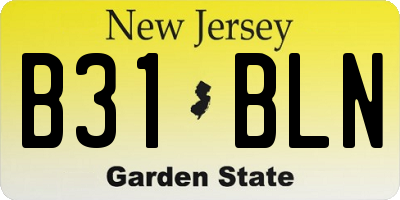 NJ license plate B31BLN