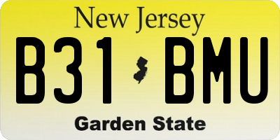 NJ license plate B31BMU