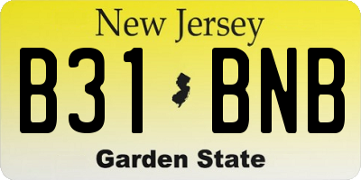 NJ license plate B31BNB
