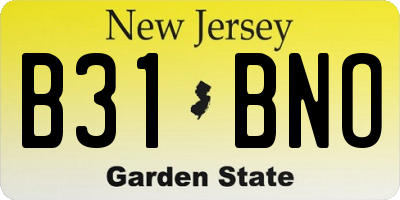 NJ license plate B31BNO