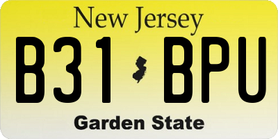 NJ license plate B31BPU