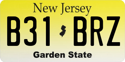 NJ license plate B31BRZ
