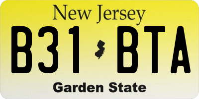 NJ license plate B31BTA