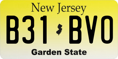 NJ license plate B31BVO