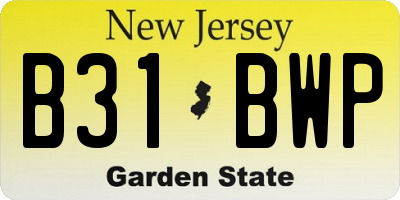 NJ license plate B31BWP