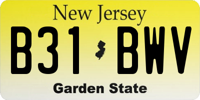 NJ license plate B31BWV