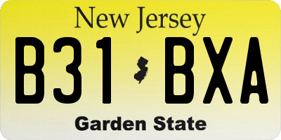 NJ license plate B31BXA