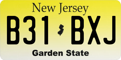 NJ license plate B31BXJ