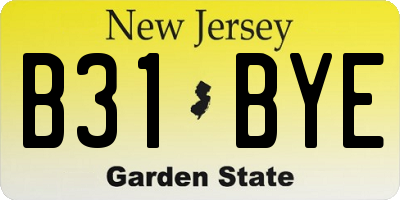 NJ license plate B31BYE