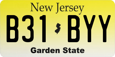 NJ license plate B31BYY