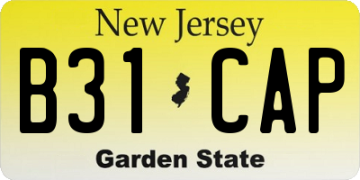 NJ license plate B31CAP