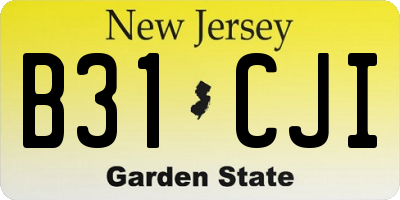 NJ license plate B31CJI