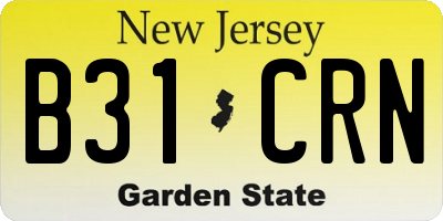 NJ license plate B31CRN