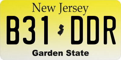 NJ license plate B31DDR
