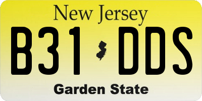 NJ license plate B31DDS