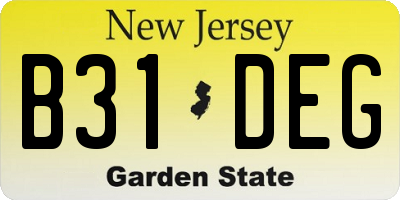 NJ license plate B31DEG