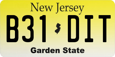 NJ license plate B31DIT