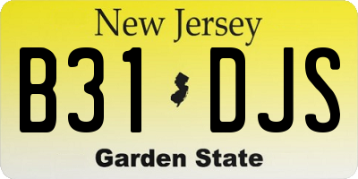NJ license plate B31DJS