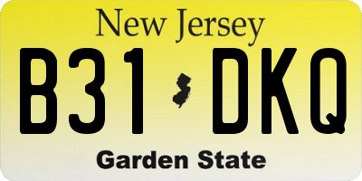 NJ license plate B31DKQ