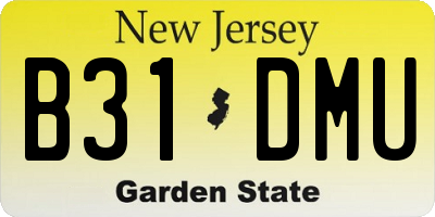 NJ license plate B31DMU