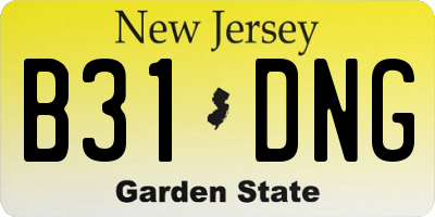 NJ license plate B31DNG