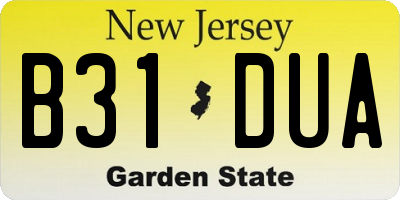 NJ license plate B31DUA