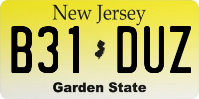 NJ license plate B31DUZ